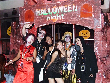 Having a ghostly good time at the Hard Rock Cafe.